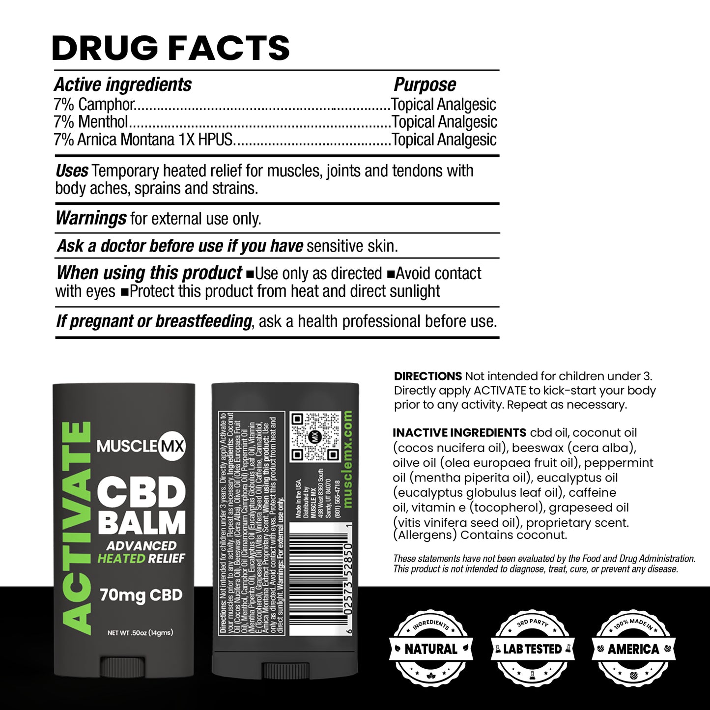 Activate CBD Balm 70 MG
