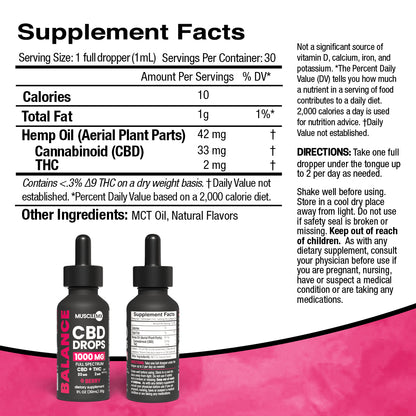 Balance CBD Drops - 1000MG - Berry