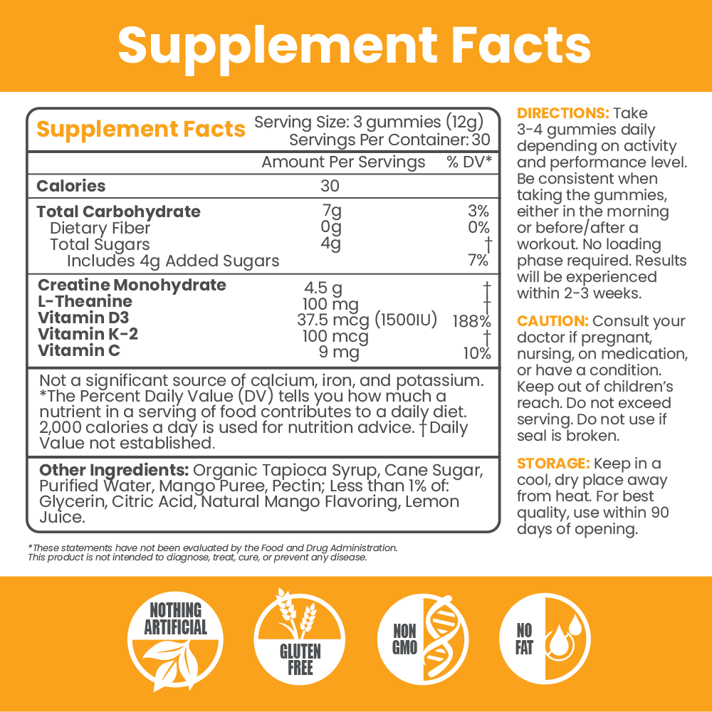 MX Wellness Creatine Gummies - Mango