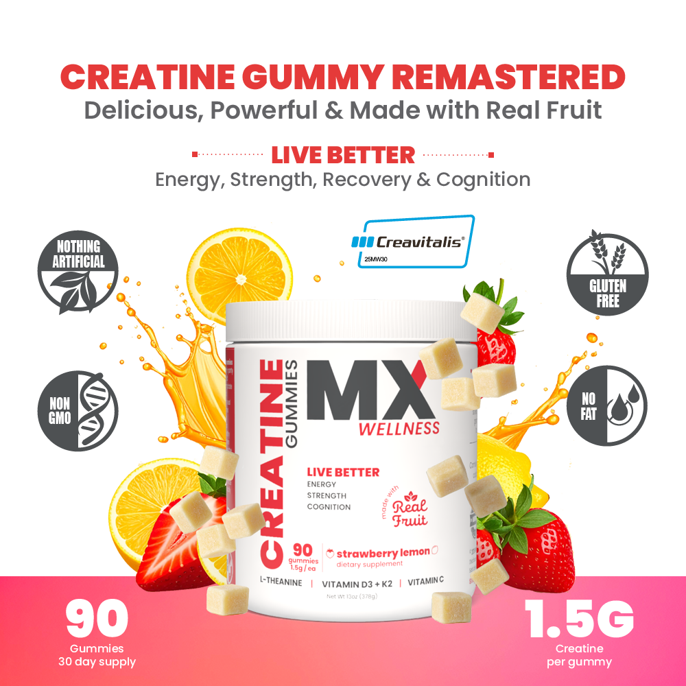 MX Wellness Creatine Gummies - Strawberry Lemon