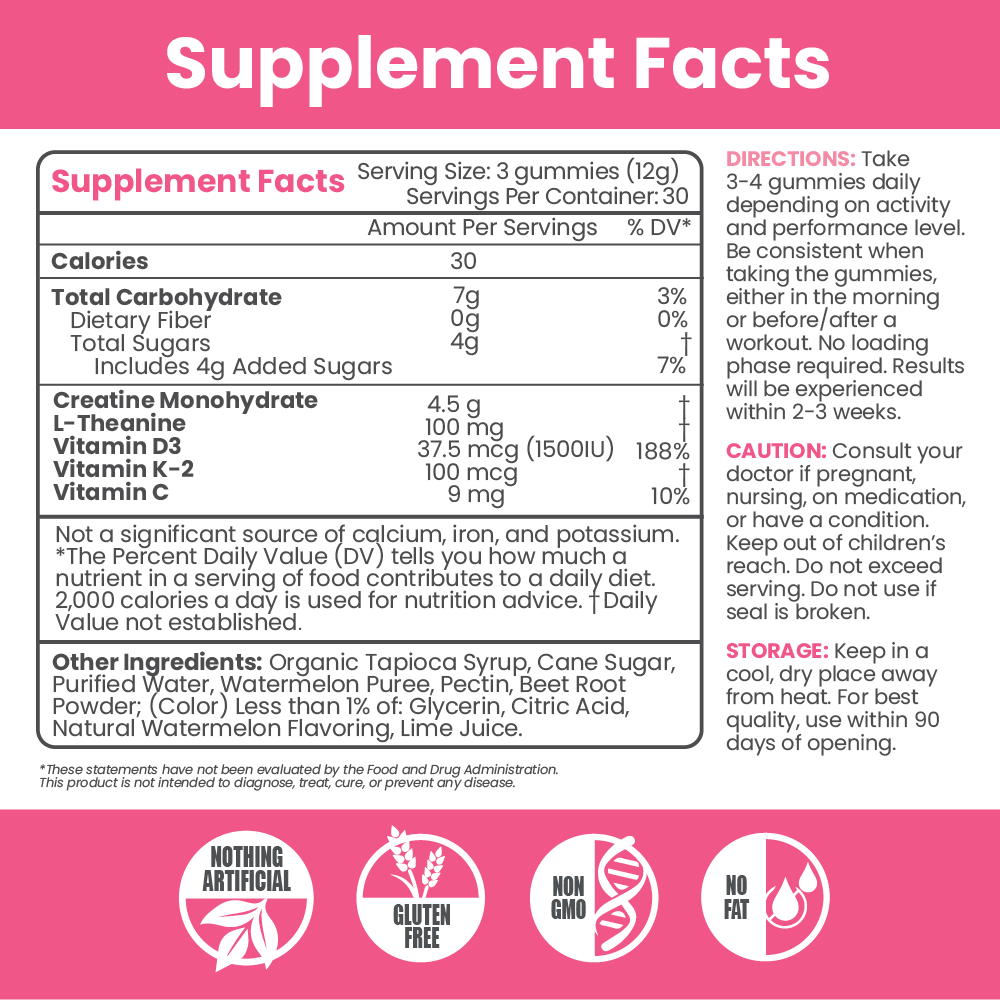 MX Wellness Creatine Gummies - Watermelon