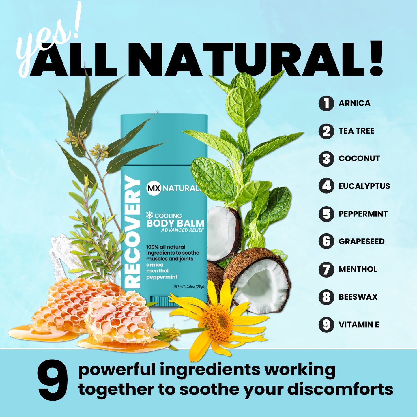MX Naturals Recovery Cooling Pain Relief Balm