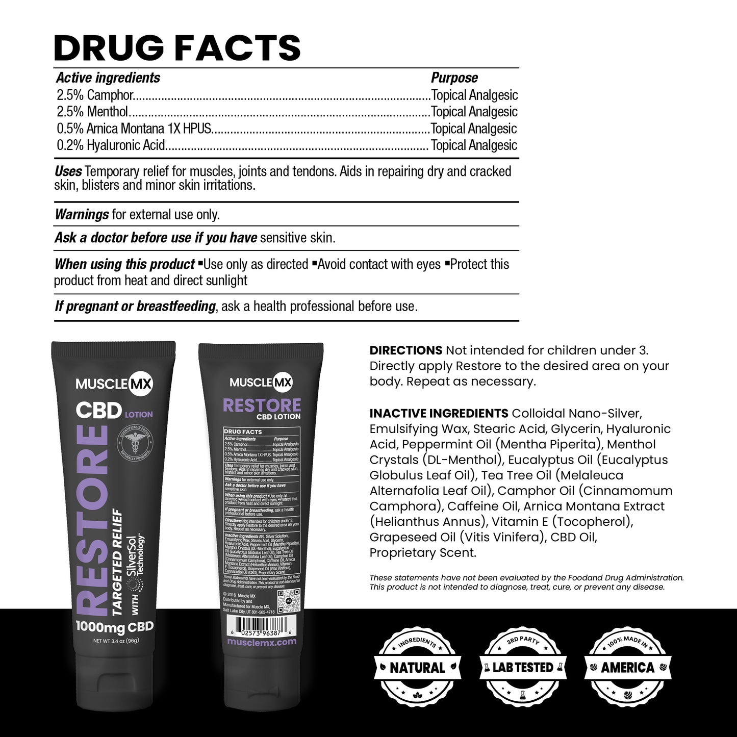 Restore CBD Lotion 1000 MG