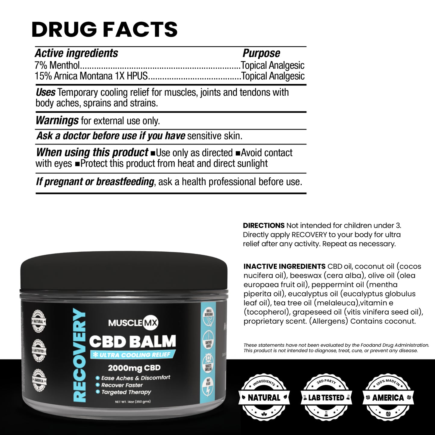 Recovery CBD Balm 2000 MG